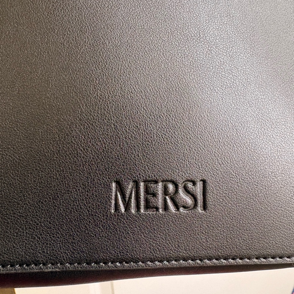 MERSI Black Tote Bag with Colorful Strap - Picture 3 of 5